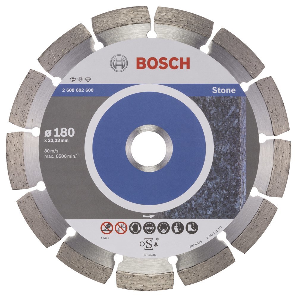 BOSCH 180 mm. Profesyonel Stone Elmas Bıçak (10'lu Paket İçerisinden 1 Adet) 2 608 603 237 (2 608 602 600)