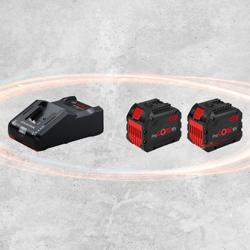 BOSCH Profesyonel 18 Volt ProCORE Starter Set GAL 18V-160 Hızlı Şarj Cihazı + 2 x ProCORE 18V 12,0