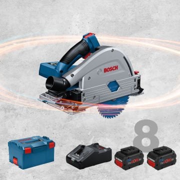 BOSCH GKT 18 V-52 GC Profesyonel BITURBO 18 Volt ProCORE Kömürsüz Motor 8,0 Ah Çift Akülü Daldırmalı Testere (L-BOXX İçerisinde)