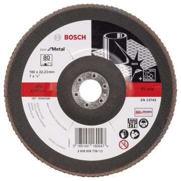 BOSCH 180*80 Kum Flap Disk Inox Best For Metal 2 608 606 739