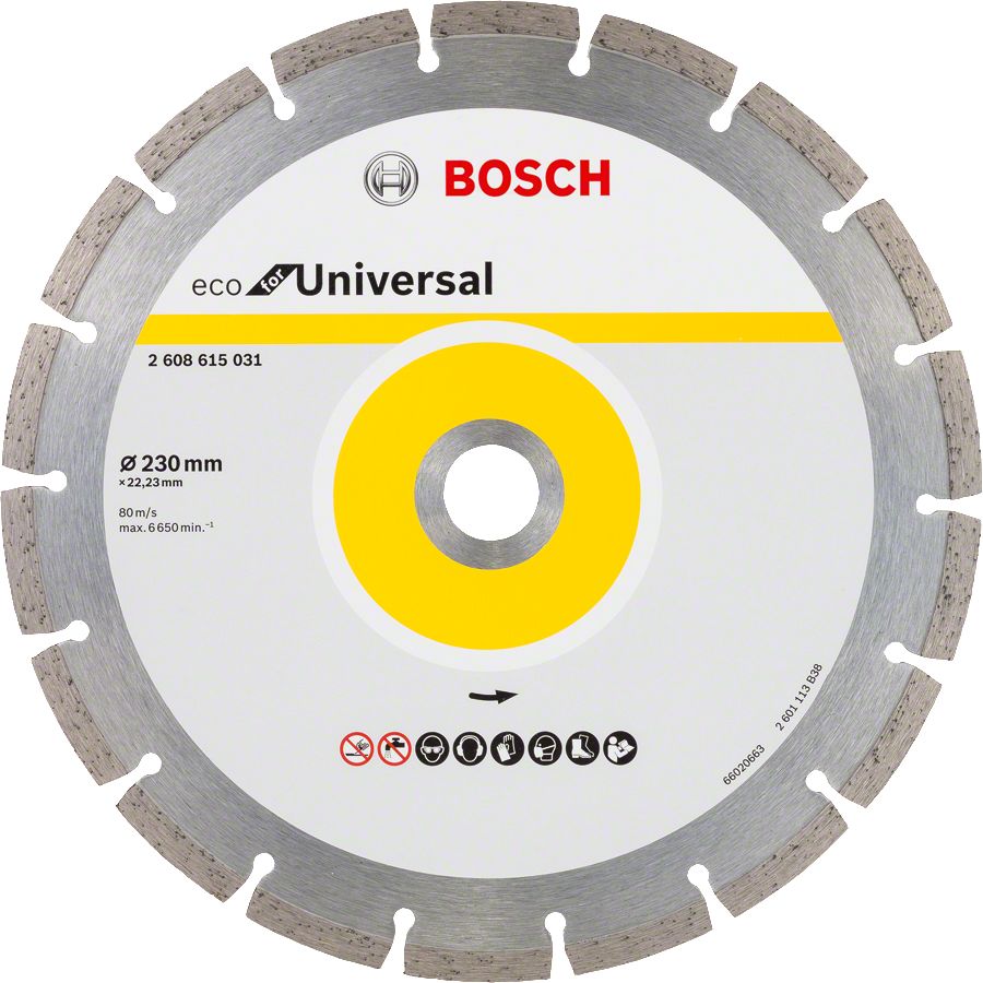 BOSCH 230 mm. Eco For Unıversal Elmas Kesici  (10'lu Paket İçerisinden 1 Adet) 2 608 615 044 (2 608 615 031)