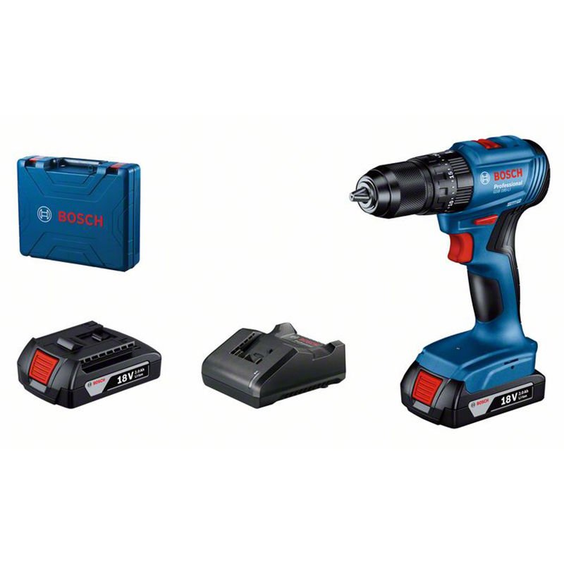 BOSCH GSB 185-LI Profesyonel 18 Volt 2 Ah Çift Akülü Darbeli Delme Vidalama (Kömürsüz Motor) (Plastik Çanta İçerisinde) 0 601 9K3 100