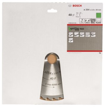 BOSCH Optılıne 254*30*2 mm. 40 Diş-Ahşap 2 608 640 438