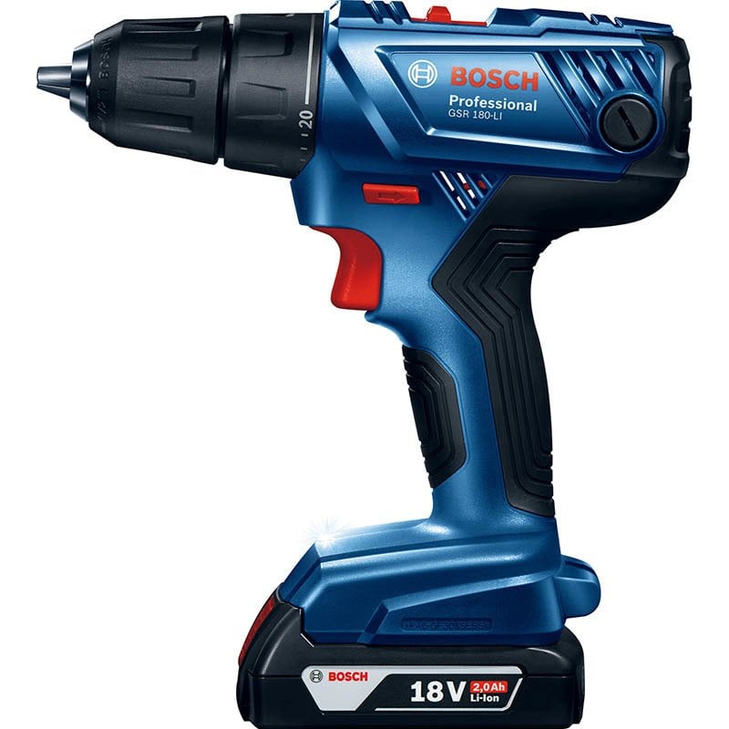 BOSCH GSR 180-LI 18 Volt 2 Ah Çift Akülü Delme Vidalama (Plastik Çanta İçerisinde) 0 601 9F8 109