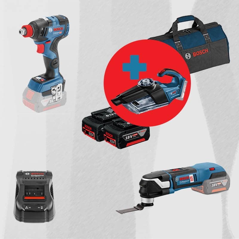 BOSCH GAS 18 V-1 Hediyeli ProMix BOSCH GDX 18 V-200 C 18 Volt Akülü Darbeli Somun Sıkma (Kömürsüz) + BOSCH GOP 18V-28 18 Volt Akülü Raspalama Makinesi (Kömürsüz)