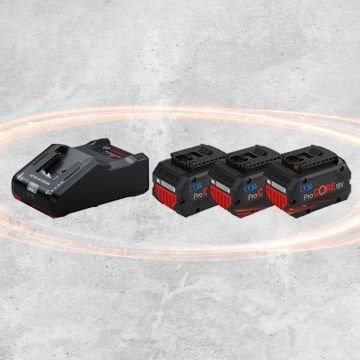 BOSCH Profesyonel 18 Volt ProCORE Starter Set GAL 18V-160 Hızlı Şarj Cihazı + 3 x ProCORE 18V 8.0