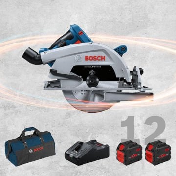 BOSCH GKS 18 V-68 C Profesyonel BITURBO Kömürsüz Motor 18 Volt ProCORE 12,0 Ah Çift Akülü Daire Testere (Bez Çanta İçerisinde)