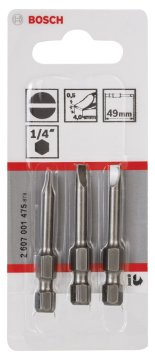 BOSCH 0,5*4*49 Düz Bits Uç (3'lü Paket İçerisinden 1 Adet) 2 607 001 475