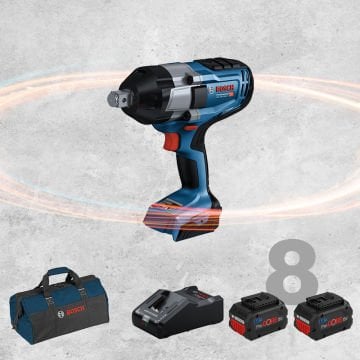BOSCH GDS 18 V-1050 H Profesyonel 3/4 Kare Girişli BITURBO Kömürsüz Motor 18 Volt ProCORE 8,0 Ah Çift Akülü Somun Sıkma (Bez Çanta İçerisinde)