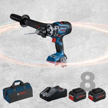 BOSCH GSB 18 V-150 C Profesyonel BITURBO 18 Volt ProCORE Kömürsüz Motor 8,0 Ah Çift Akülü Darbeli Delme Vidalama (Bez Çanta İçerisinde)