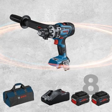BOSCH GSR 18 V-150 C Profesyonel BITURBO 18 Volt ProCORE Kömürsüz Motor 8,0 Ah Çift Akülü Delme Vidalama (Bez Çanta İçerisinde)