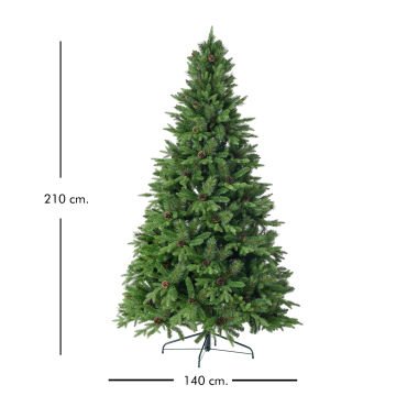 Yapay Yılbaşı Çam Ağacı Kozalaklı 2342 Dallı ''Pine'' Yeşil 210 Cm.