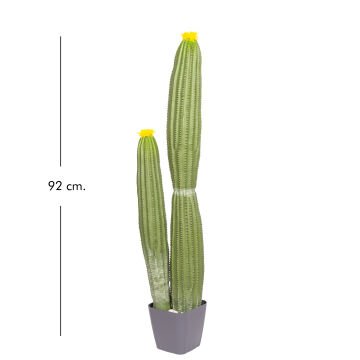 Yapay Kaktüs Saksılı Sarı Çiçekli 92 Cm.