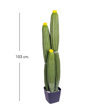 Yapay Kaktüs Saksılı Sarı Çiçekli 103 Cm.