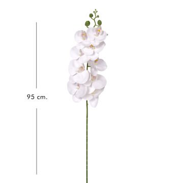 Yapay Çiçek Orkide Gerçek Dokunuş Beyaz 95 Cm.