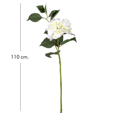 Yapay Çiçek Islak Dokulu Ortanca Beyaz Tek Dal 110 Cm.