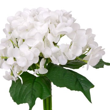 Yapay Çiçek Islak Dokulu Ortanca Buket Beyaz 26 Cm.
