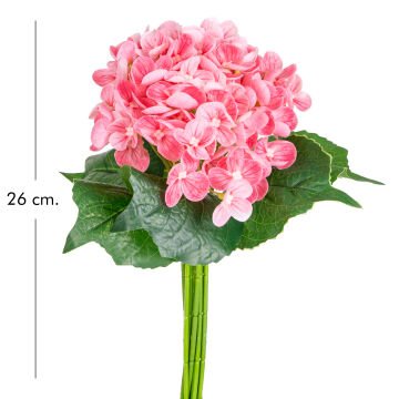 Yapay Çiçek Islak Dokulu Ortanca Buket Pembe 26 Cm.