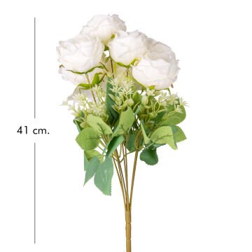 Yapay Çiçek Şakayık Buket 7 Dal Beyaz 41 Cm.