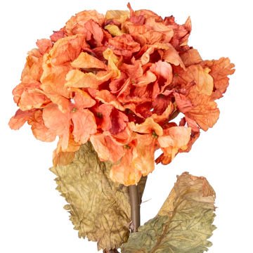 Yapay Çiçek Ortanca Tek Dal Turuncu-Kahverengi 55 Cm.