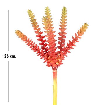 Yapay Kaktüs Sukulent Kırmızı/Yeşil 26 Cm