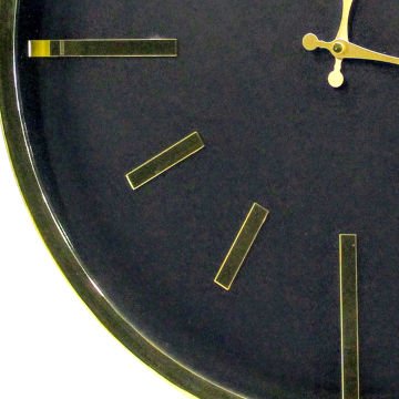 Çizgi Göstergeli Rakamsız İçi Siyah Duvar Saati Altın Renk 60 Cm.