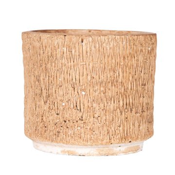 Beton Saksı Hasır Desenli Kahverengi 10x9  Cm.