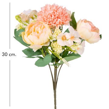 Yapay Çiçek Şakayık Buket 6 Dal Somon-Pembe 30 Cm.