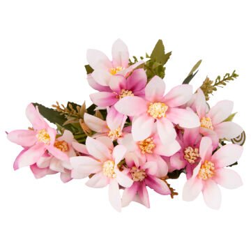 Yapay Çiçek Lilyum-Zambak Demeti Pembe-Beyaz 30 Cm.