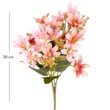 Yapay Çiçek Lilyum-Zambak Demeti Pembe 30 Cm.