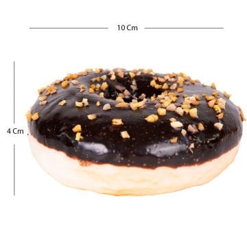 Yapay Donut Çikolata Üstü Fındıklı Siyah 10x4 Cm.