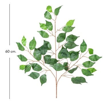 Yapay Kıvrımlı Ficus Dalı Yeşil 60 Cm.