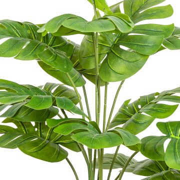 Saksıda Yapay Deve Tabanı Bitkisi (Monstera Ağacı) 18 Yapraklı Yeşil 70 Cm.