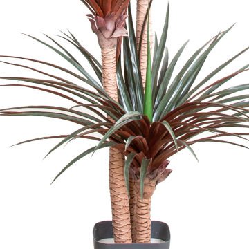 Yapay Avize Çiçeği Bitkisi (Yucca Ağacı) 200 Yapraklı Yeşil-Bordo 170 Cm.