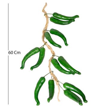 Yapay Salkım Yeşil Biber 60 Cm.