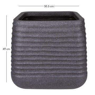 Kare İç ve Dış Mekan Saksı Siyah Büyük Boy 50,5x50,5x49 Cm.