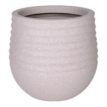 Oval İç ve Dış Mekan Saksı Bej Küçük Boy 30x30x27,5 Cm.