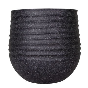 Oval İç ve Dış Mekan Saksı Siyah Orta Boy 40x40x37 Cm.