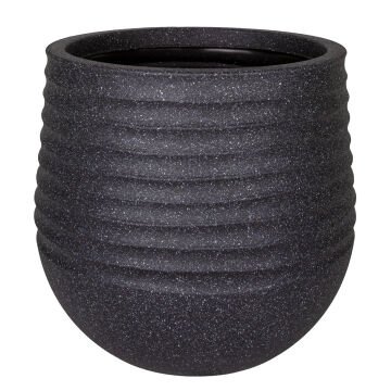 Oval İç ve Dış Mekan Saksı Siyah Orta Boy 40x40x37 Cm.