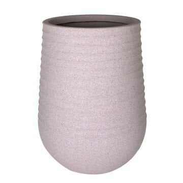 Oval İç ve Dış Mekan Saksı Bej Orta Boy 39x39x51 Cm.