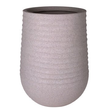 Oval İç ve Dış Mekan Saksı Bej Orta Boy 39x39x51 Cm.