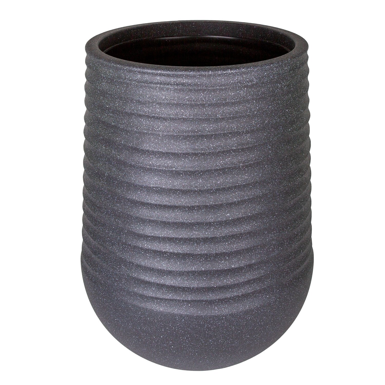 Oval İç ve Dış Mekan Saksı Siyah Büyük Boy 53x53x69,5 Cm.