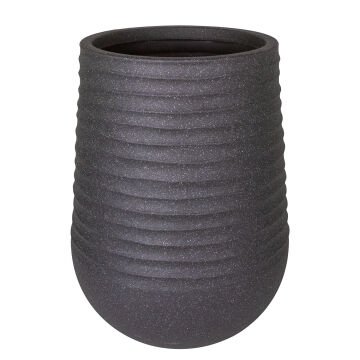 Oval İç ve Dış Mekan Saksı Siyah Orta Boy 39x39x51 Cm.