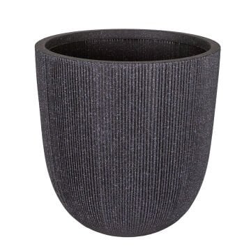 Oval İç ve Dış Mekan Saksı Büyük Boy Koyu Antrasit 44x44x44,5 Cm.