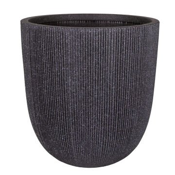 Oval İç ve Dış Mekan Saksı Büyük Boy Koyu Antrasit 44x44x44,5 Cm.