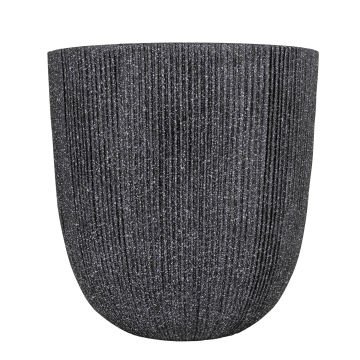 Oval İç ve Dış Mekan Saksı Küçük Boy Koyu Antrasit 31x31x31,5 Cm.