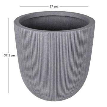 Oval İç ve Dış Mekan Saksı Gri Orta Boy 37x37x37,5 Cm.