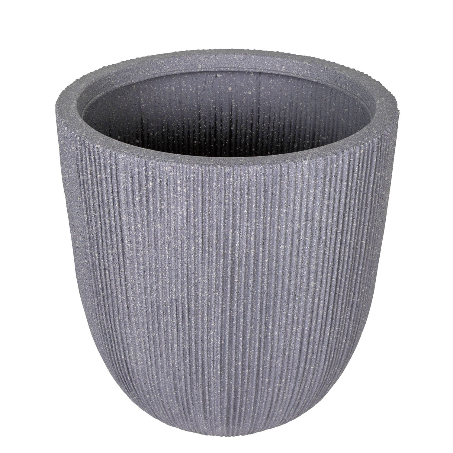 Oval İç ve Dış Mekan Saksı Gri Küçük Boy 31x31x31,5 Cm.