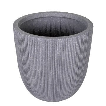 Oval İç ve Dış Mekan Saksı Gri Küçük Boy 31x31x31,5 Cm.