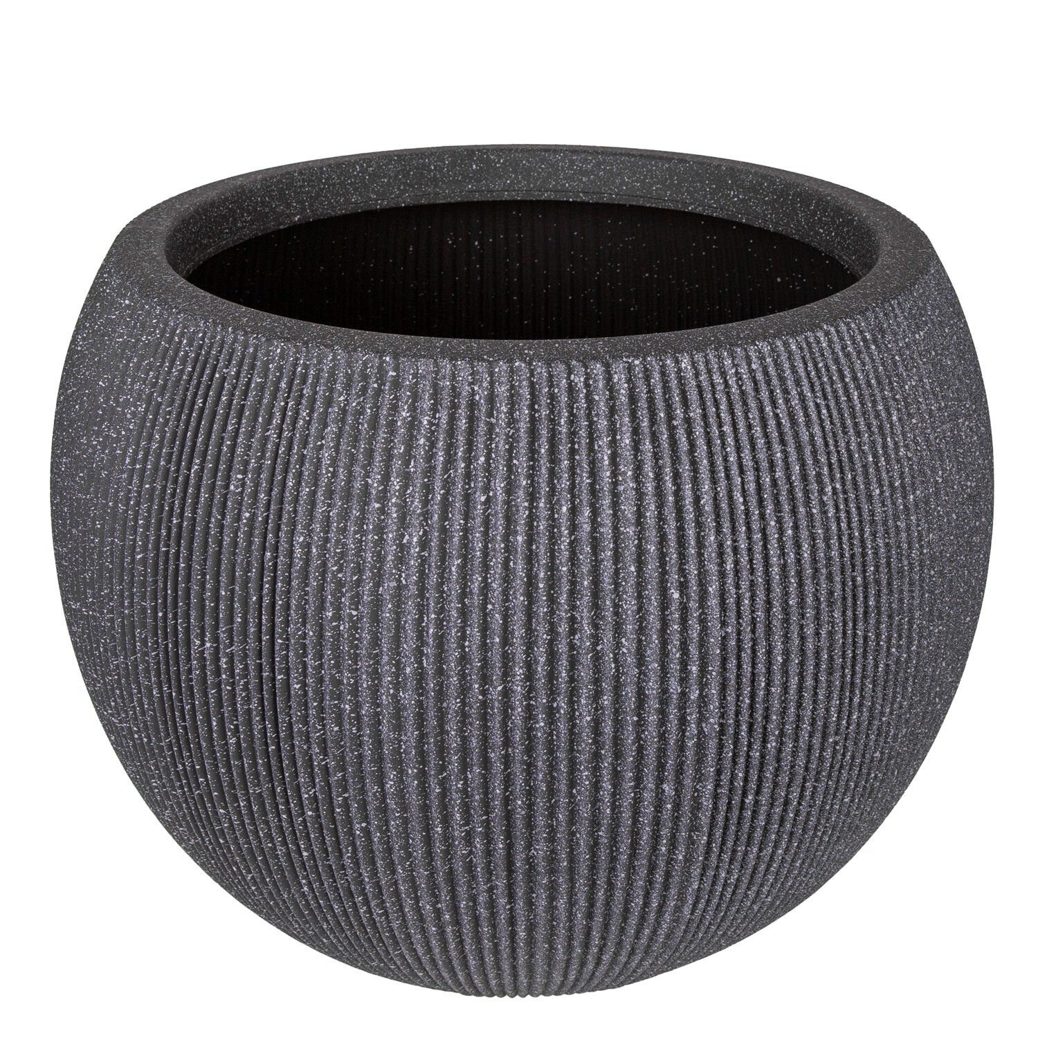 Oval İç ve Dış Mekan Saksı Büyük Boy Koyu Antrasit 53x53x41 Cm.